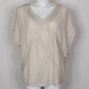 NWT Accuracy Blush Poncho with Beading